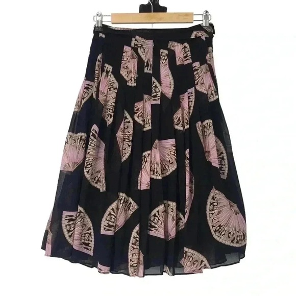 Ann Taylor Women’s Pleated Side Tie Skirt Size 8 – Fan Floral Print, Lined - Picture 9 of 11